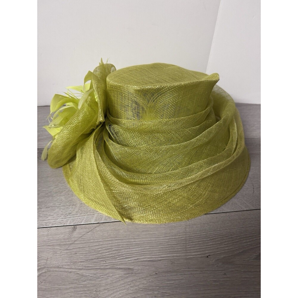 Kentucky Derby Church Wedding Wide Brim Lime Green Dress Hat